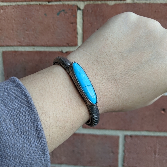 Turquoise Cuff Bracelet by Sami Bentoine - Picture 7 of 7